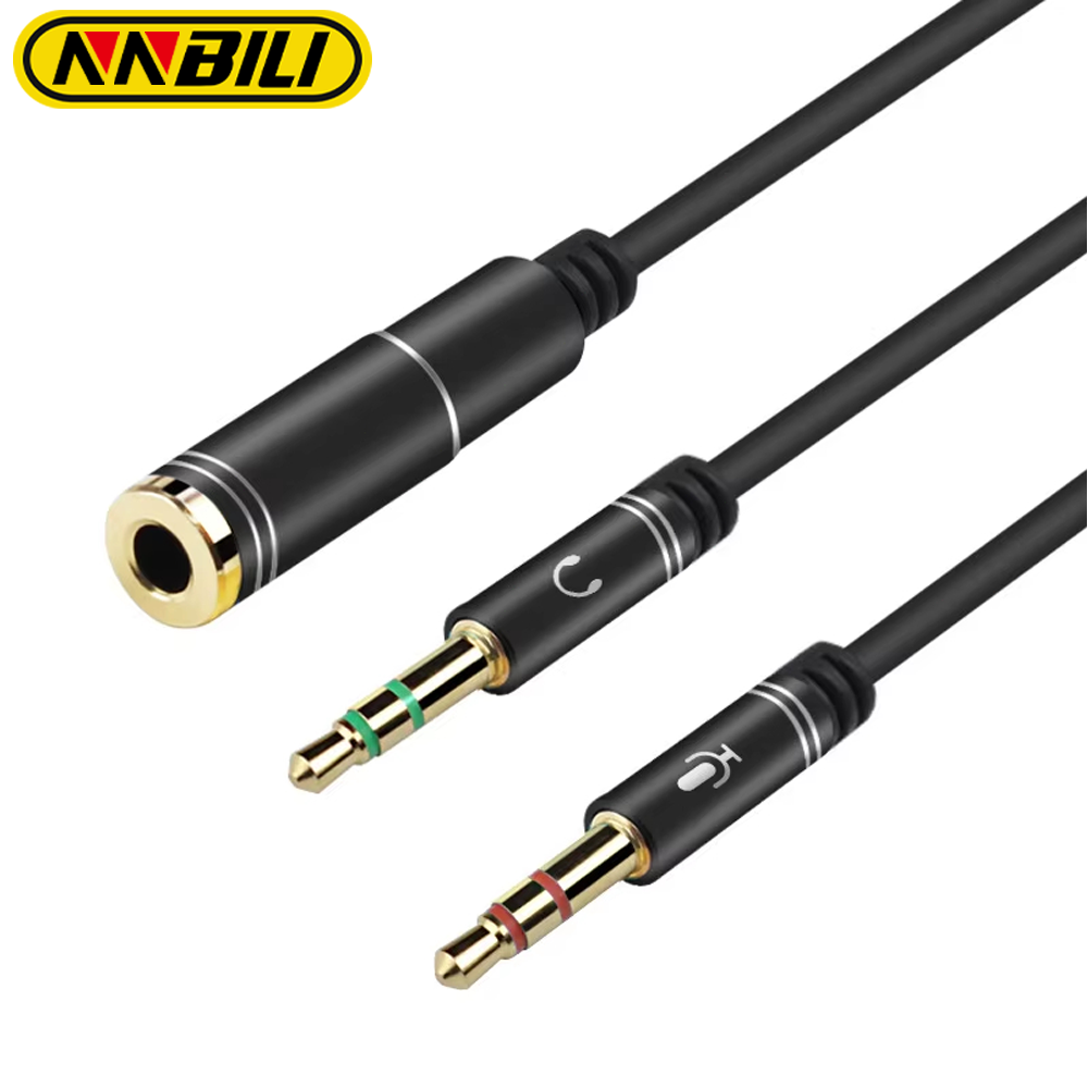 Audio Splitter Y - NNBILI Mini Jack 3.5 Microphone Headphones