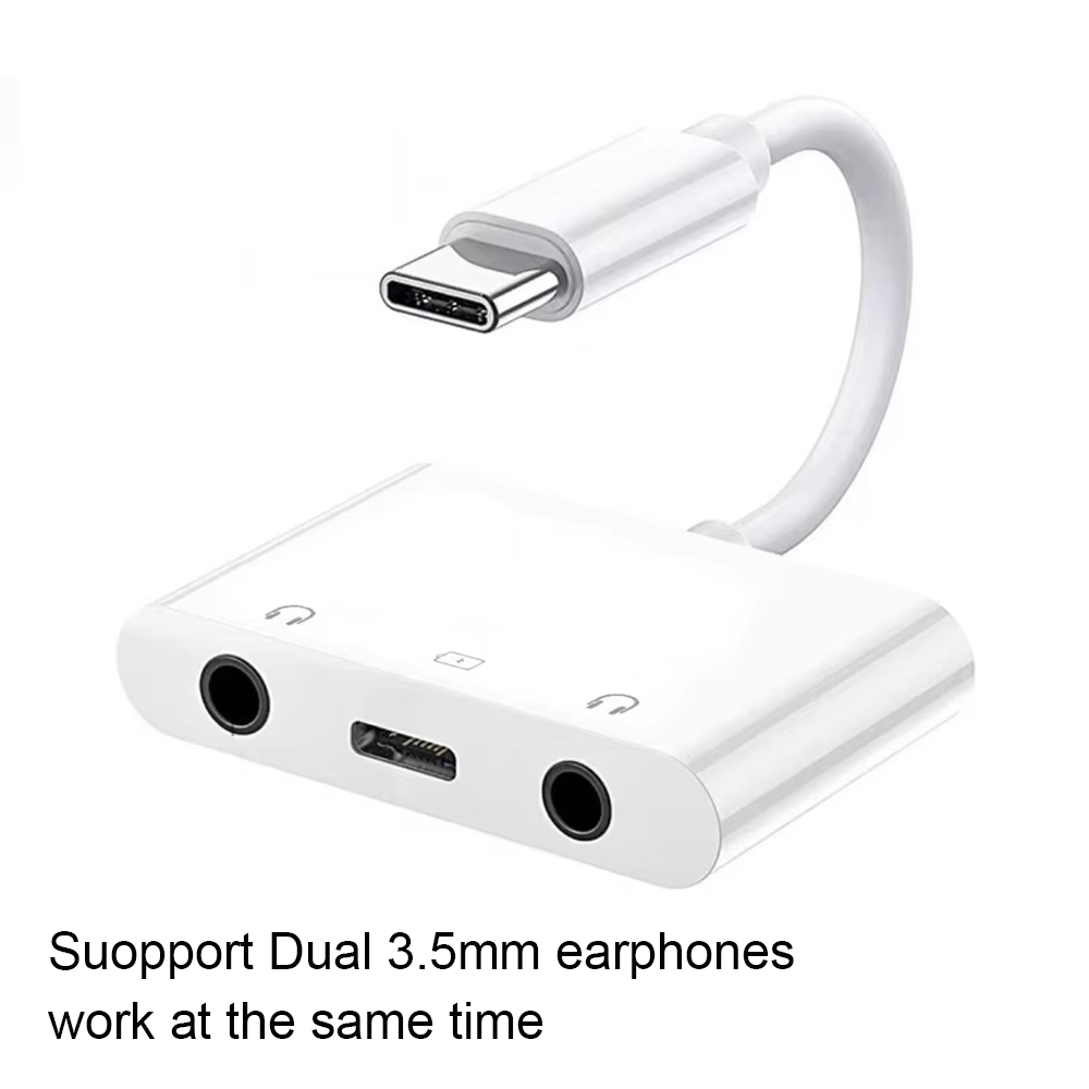 Earphone Splitter Jack - USB C to Dual 3.5mm Jack