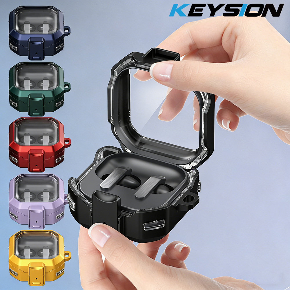 Headphone Case Hard - KEYSION With Switch Transparent Earphone Case