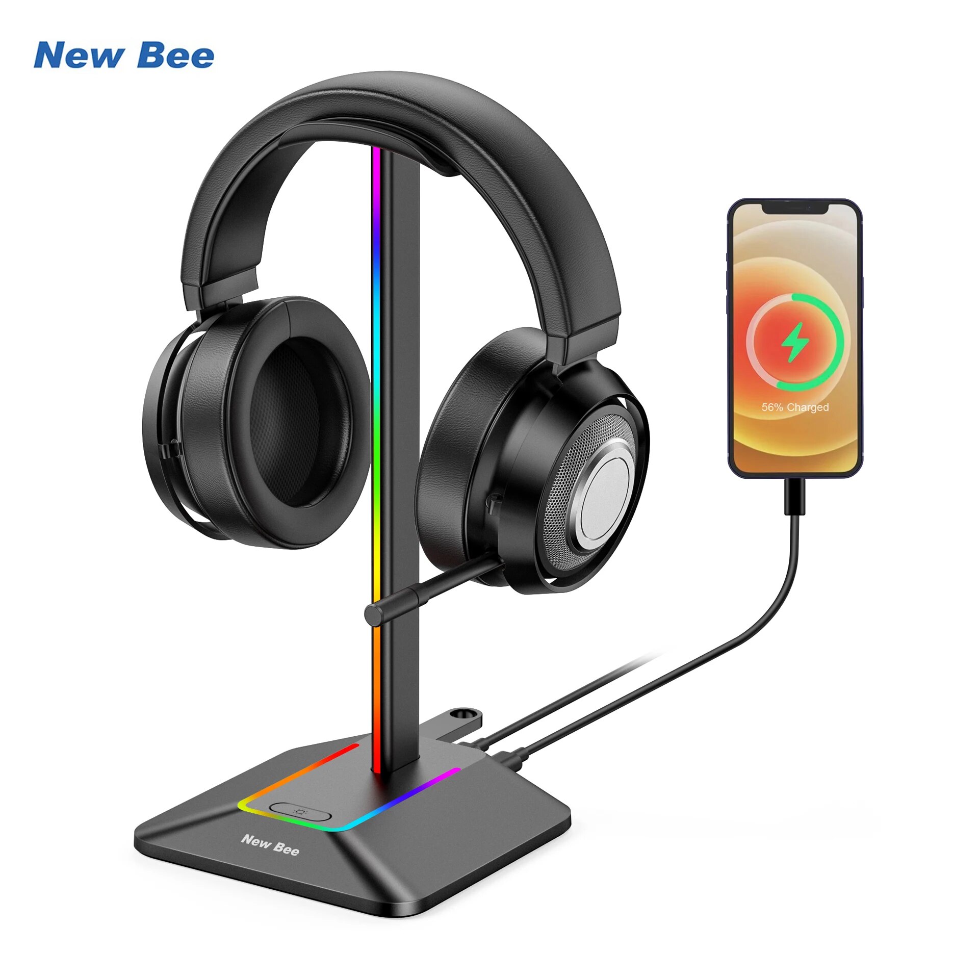 Headphone Stand Desk - New Bee Z8 RGB Headphones Stand