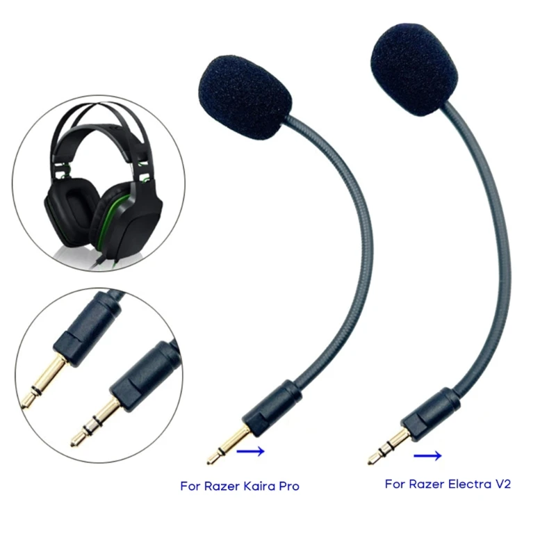 Wired Earphone Mic - Replacement Game headphone Mic Detachable 3.5mm