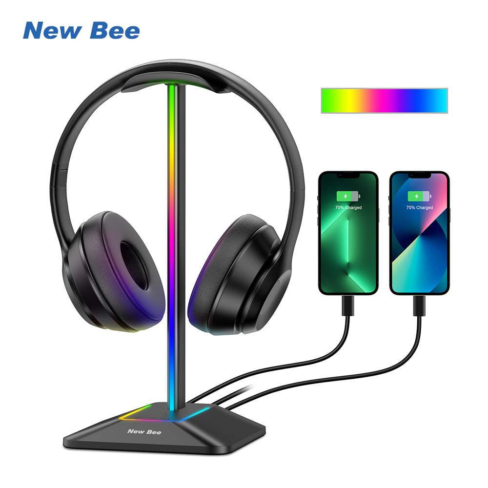 New Bee Z8 RGB Headphones Stan - Headphone Stand Desk のレビューと価格
