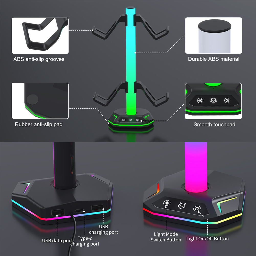 RGB Controller Stand For PS5/X - Headphone Stand Desk のレビューと価格