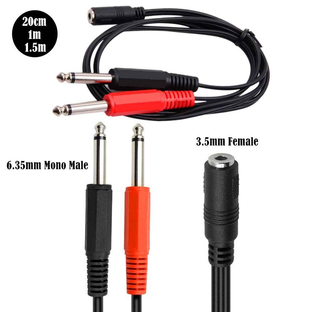 6.35 Mm Male To 2 6.35 Mm 3.5m - Audio Splitter Y のレビューと価格