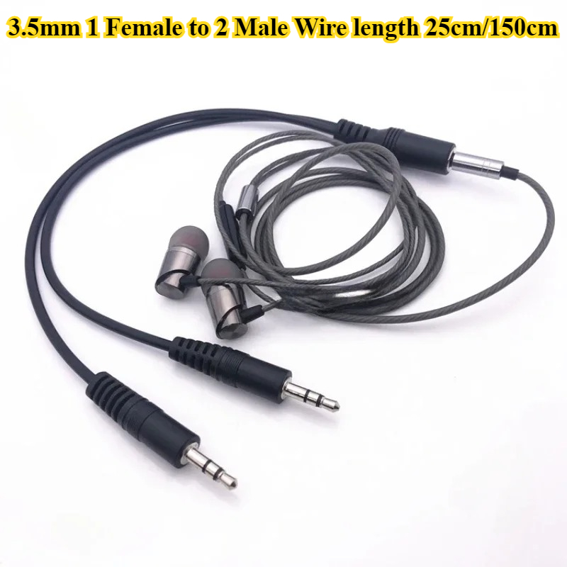 2/5Pcs/lot 3.5mm 1 to 2 Audio  - Earphone Splitter Jack のレビューと価格
