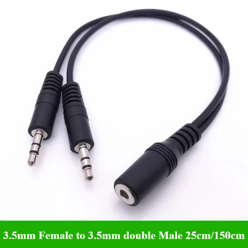 2/5Pcs/lot 3.5mm 1 to 2 Audio  - Earphone Splitter Jack のレビューと価格