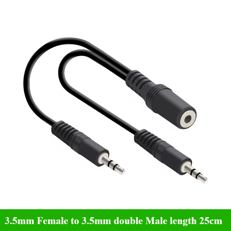 2/5Pcs/lot 3.5mm 1 to 2 Audio  - Earphone Splitter Jack のレビューと価格