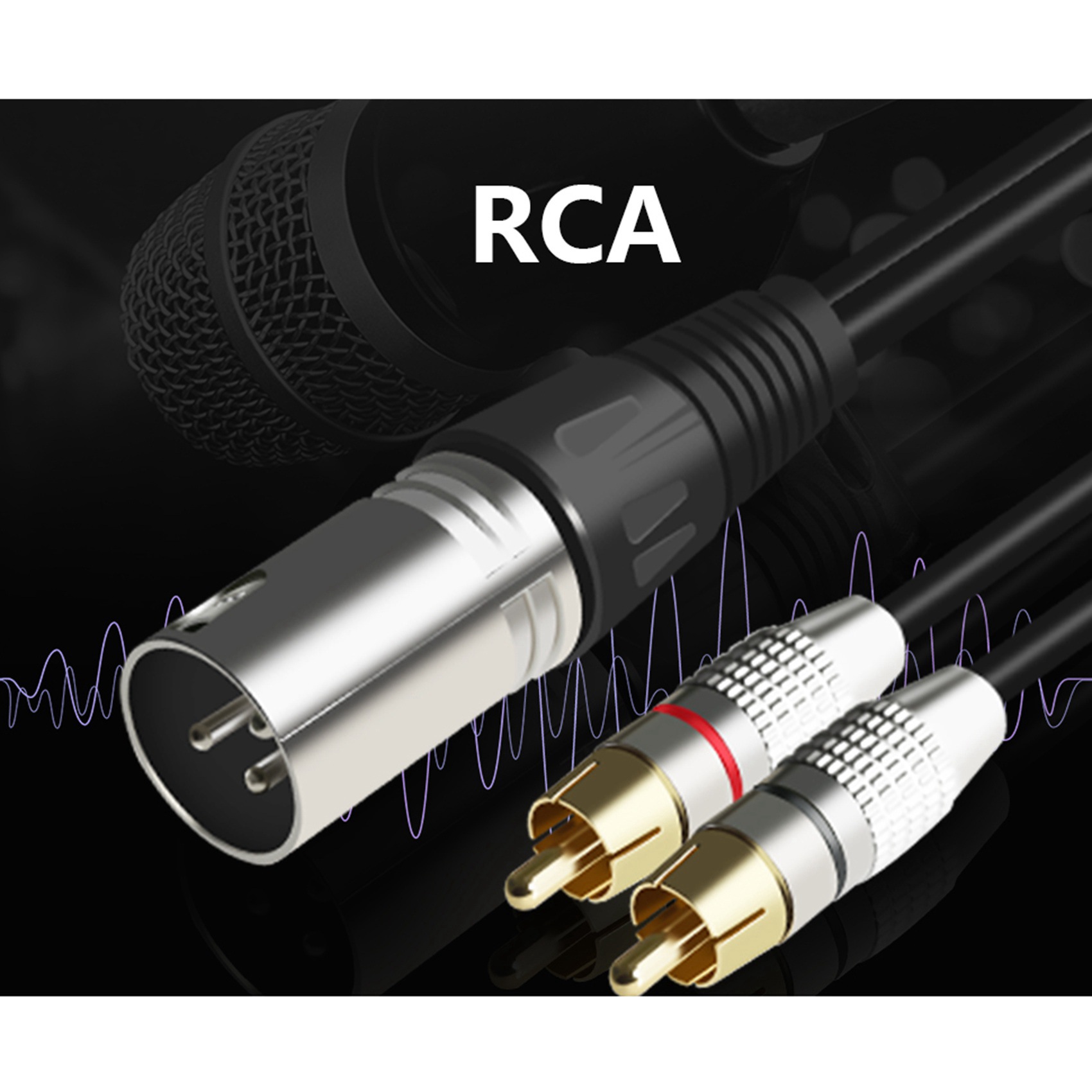 1 XLR Male to 2 RCA Male Plug  - Audio Splitter Y のレビューと価格