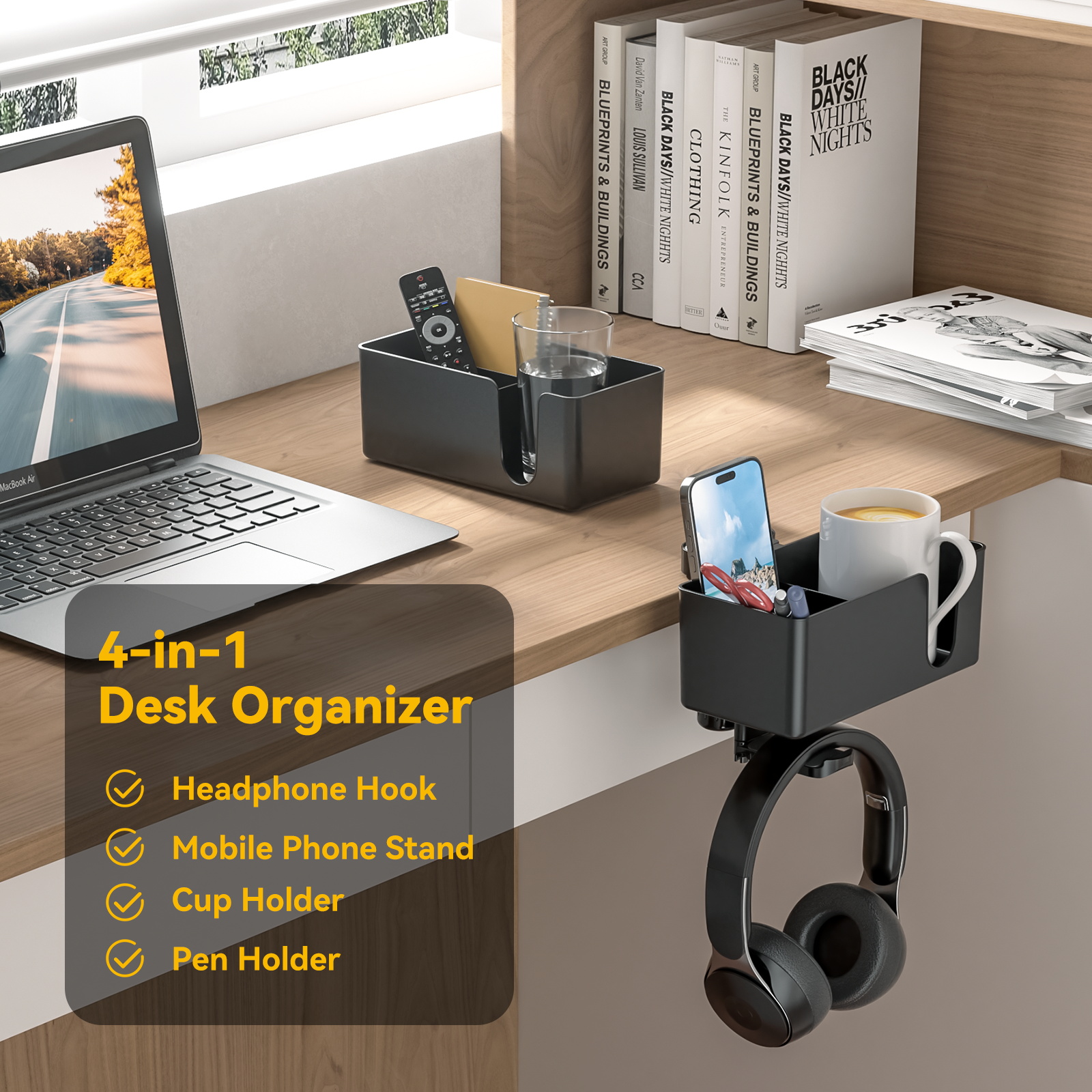 4 in 1 Desk Headphone Hanger C - Headphone Stand Desk のレビューと価格