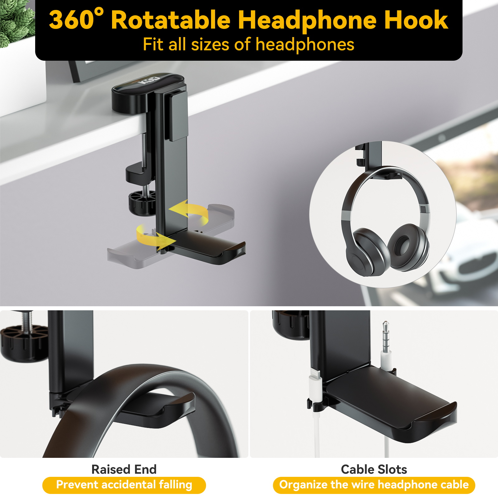 4 in 1 Desk Headphone Hanger C - Headphone Stand Desk のレビューと価格