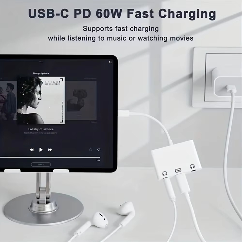 USB C to Dual 3.5mm Jack AUX E - Earphone Splitter Jack のレビューと価格