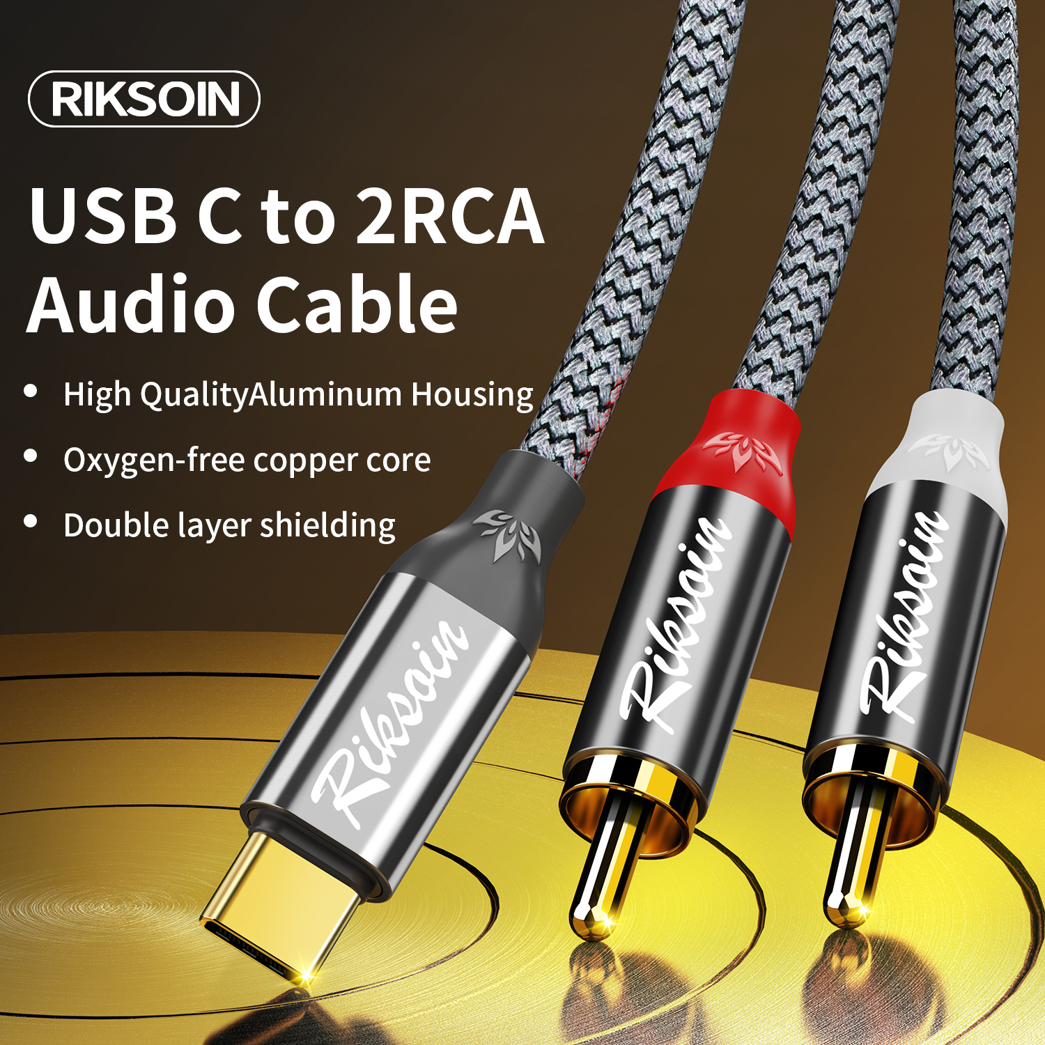 USB C to 2RCA Stereo Cable Y S - Audio Splitter Y のレビューと価格