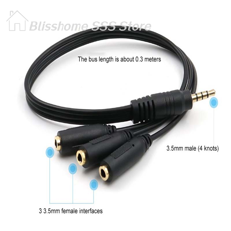 【S】3.5mm 3 Way Port Aux Multi  - Earphone Splitter Jack のレビューと価格