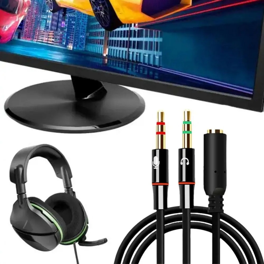 3.5mm Headphone Microphone Aud - Audio Splitter Y のレビューと価格
