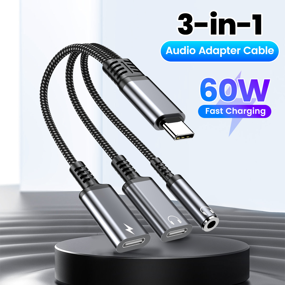 Type C Audio Adapter Cable 3in - Earphone Splitter Jack のレビューと価格