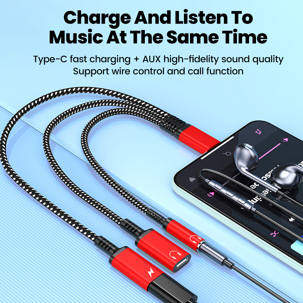 Type C Audio Adapter Cable 3in - Earphone Splitter Jack のレビューと価格