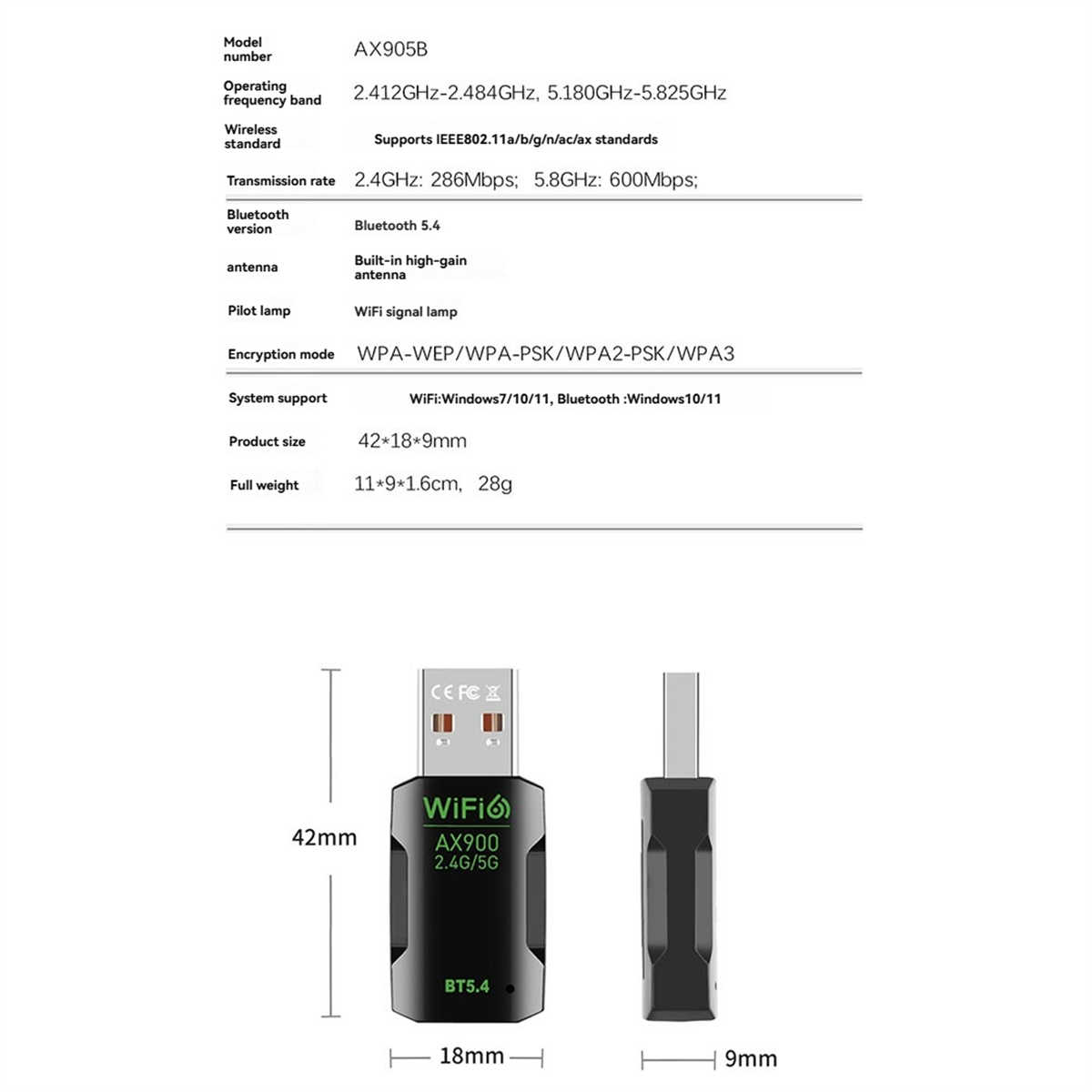 T35C WiFi6 AX900 Wireless USB  - Bluetooth Adapter Receiver のレビューと価格